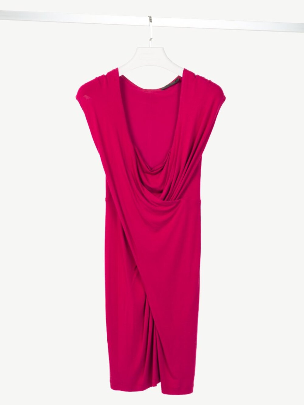 Donna Karan Collection SS15 Fuchsia Jersey Twist-Front Dress